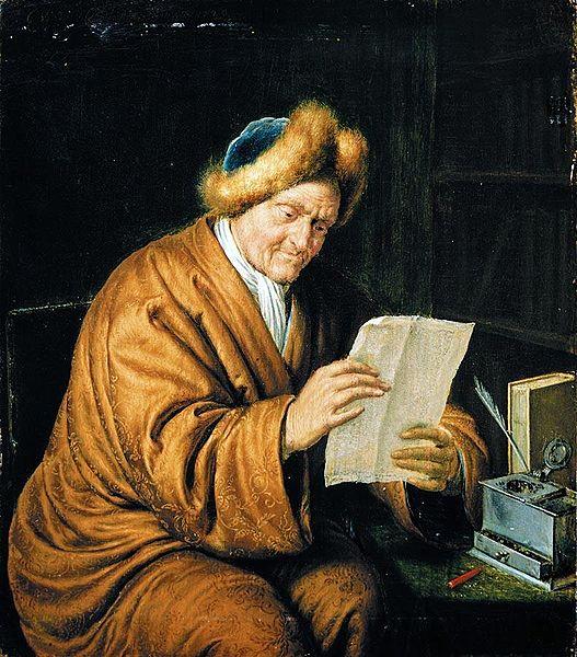 MIERIS, Willem van An Old Man Reading oil painting picture